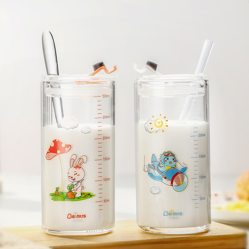 Scale cup Children's milk cup microwave oven can heat milk powder cup drinking milk cup with scale water cup quantity cup glass cup