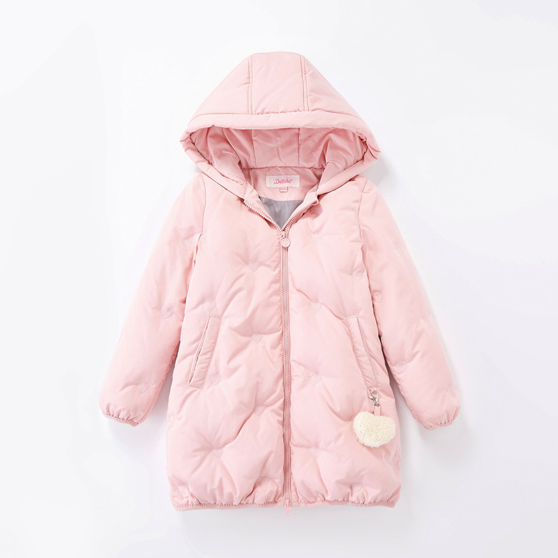 Xuống Jacket 2019 Winter mẫu trung dài xuống áo khoác Desha trẻ em Hood cho trẻ em quy mô vừa.