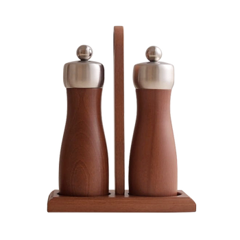 Ps Black Peppercorns, Sea Salt, and Sichuan Pepper Grinder, Pepper Grinder, Kitchen Manual Seasoning Bottle, Natural Wood Spice Container