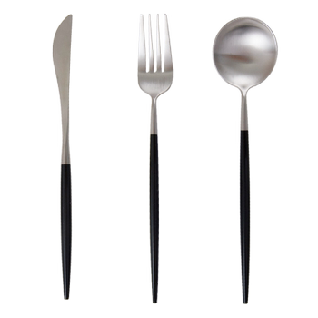 Ouding versatile black silver chopsticks spoon western food knife and fork