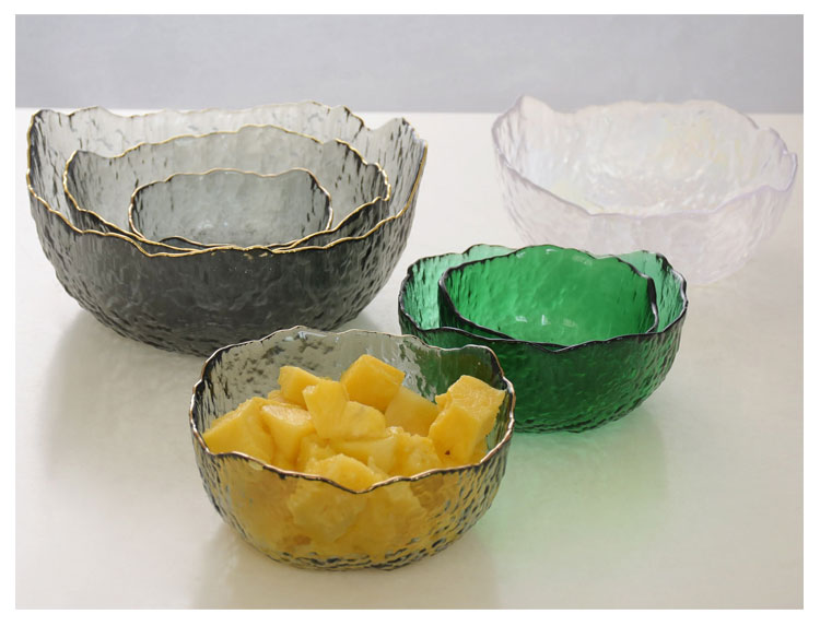 Japanese hammer glacier transparent glass bowl up phnom penh large glass bowl tip fruit and vegetable salad bowl tea wash bowl of dessert