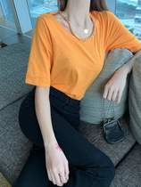 Summer 100 lap blouses woman 2020T shirt new Korean version round collar loose with slim student short sleeve sending necklace