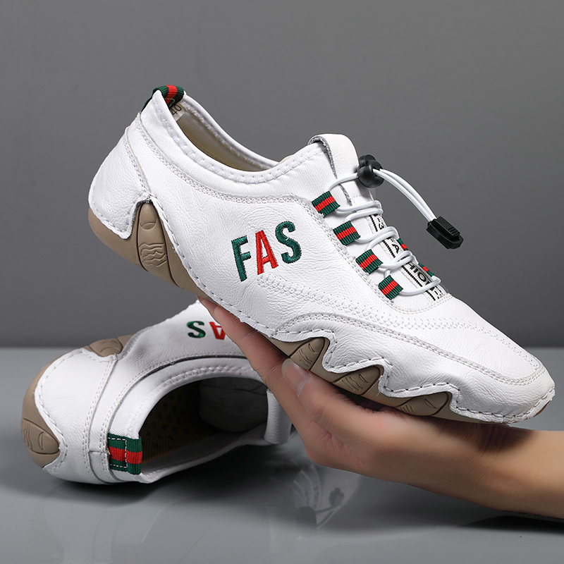 Pull back men's shoes summer casual shoes leather breathable fashion trend single shoes beanie shoes men's driving shoes sports shoes