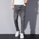 Summer Thin Stretch Jeans Men's Slim Small Straight Teens Trendy Men's Pants Korean Style Trendy Casual Pants