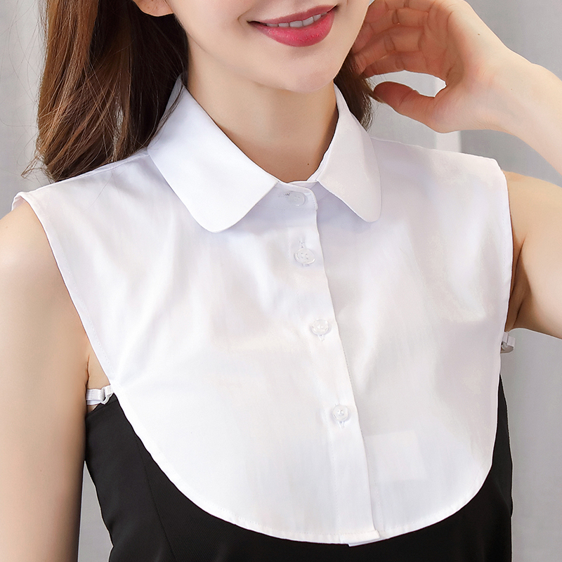 Fake Collars for Women, Versatile Fake Shirt Collars, Cotton Decorative Collars, Stand-Up Collars, Round Collars, Square Collars, Fake Collars, White Striped Shirt Collars
