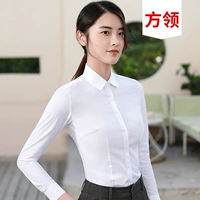 Хлопковый белый лонгслив, квадратный вырез