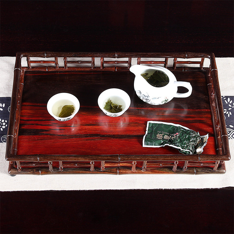 Laos red acacia bamboo single plate bearing plate Mahogany rectangular plate Solid wood room storage Chinese tray