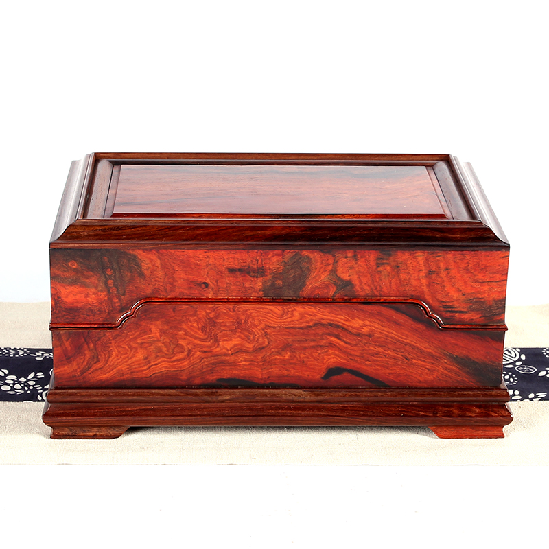 Red Wood First Decorated Box Large Red Acid Branches Handmade Box Retro High-end Wooden Large Capacity Solid Wood Earrings Earrings