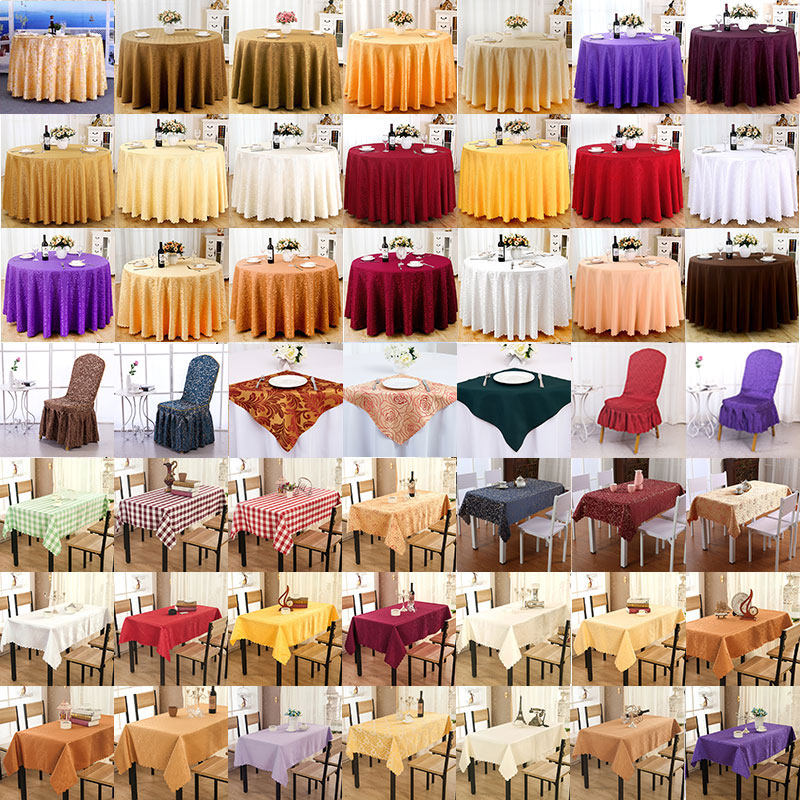 Set Making Hotel Hotel Round Table Buu-Style Dining Room Chinese Large Round Table Home Rectangular Wedding Celebration Cloth Art Table Cloth