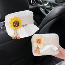 Boîte à serviettes de voiture Boîte à pendage avec crampes mignons Cardboard Box Creative Girls In-voiture Fournitures Armrest Box Napkin Bag