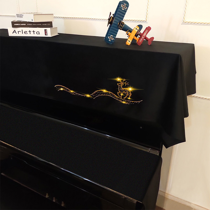 Nordic vertical high-end piano cover dust cover cover towel three-piece modern minimalist American light luxury mountain leaf pearl river