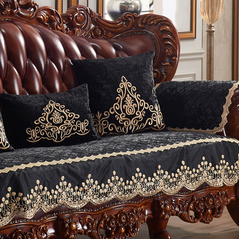 European-style sofa cushion four seasons universal leather sofa cover summer luxury modern simple universal non-slip custom