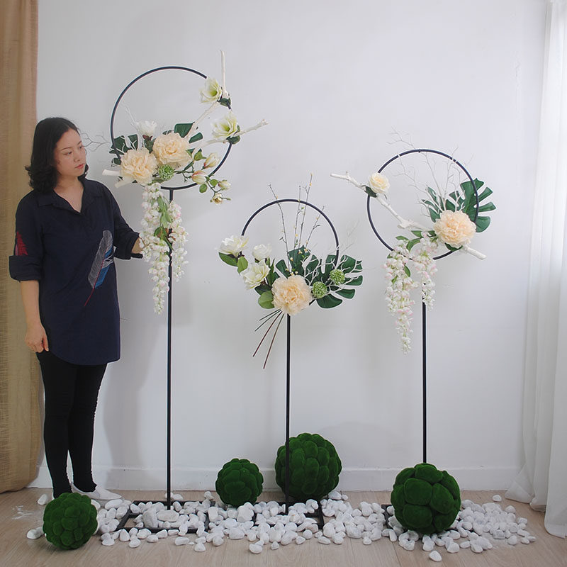 The hotel company lobby can move the partition shop floor-to-ceiling flower decoration simulation flower shop window fake flower screen