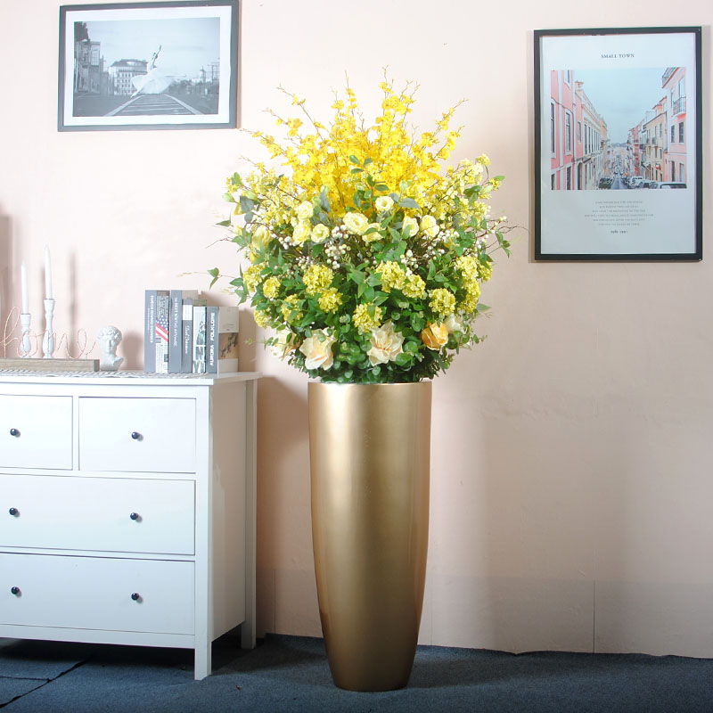 Living room floor flower simulation flower set hotel corridor aisle decorative flower fake flower shop large ornament large flower arrangement