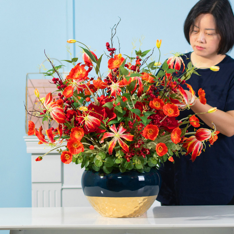 Large simulation flower Jialan decorative flower large ornaments Flowers in the living room Large fake flowers in the beauty salon store