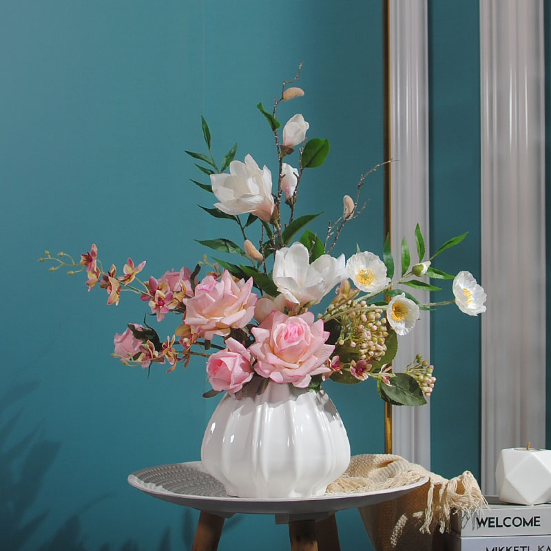 Moisturizing Rose Emulation Floral Swing Piece Fake Flower Jade Orchid Flower Arrangement Bedroom With Flowers Home Living Room Tea Table Hem Flowers