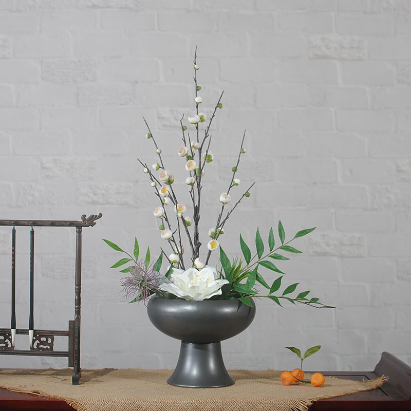 Plum blossom new Chinese flower art simulation flower living room decoration anti-real flower home decoration coffee table decoration flower front desk fake flower