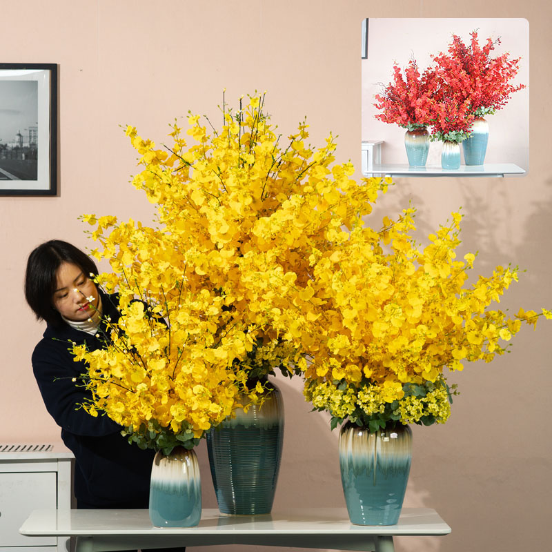 Fake Flowers Dancing Lanflower Art Great Round Table Large Number Decoration Flowers Home High Quality Emulation Floral Table TV Cabinet Pendulum Pieces