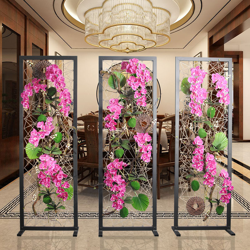 Hotel Dining Hall Foyer Floral Butterfly Lan Chinese Screen Living-room Mobile Partition Simulation Flower Office Storefront Decoration