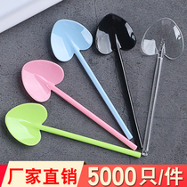 Disposable ice cream spoon ice cream sundae heart dessert spoon pudding shovel yogurt spoon plastic separate packaging