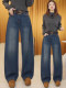 Retro Scimitar Wide Leg Jeans for Women with Velvet and Thickening 2025 Autumn and Winter New Style Nice Banana Pants