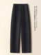 Off-white plus velvet wool scimitar pants for women 2025 autumn and winter new thickened casual narrow version banana pants