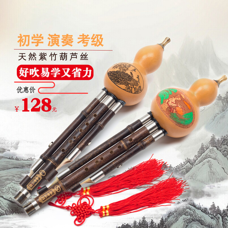 Qin Qing instrumental Huluth beginology Adult elementary school children Introduced male and female c cut b Purple Bamboo Professional Play