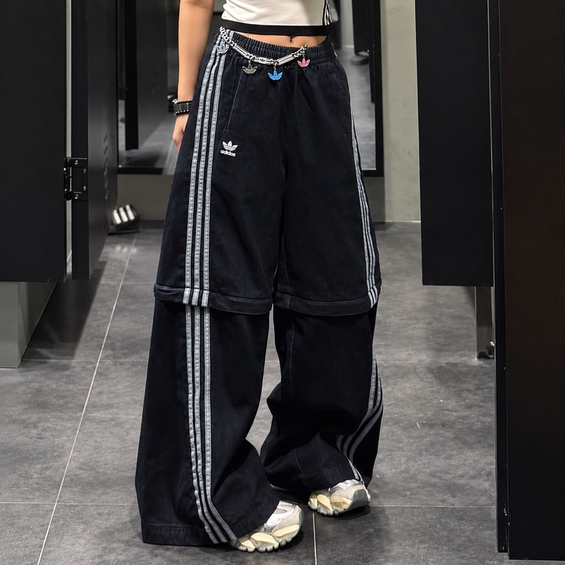 Adidas/Adidas Genuine Trefoil Unisex Detachable Casual Loose Jeans Kb6416 Adidas/Adidas Genuine Trefoil Unisex Detachable Casual Loose Jeans Kb6416