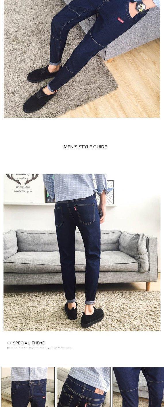 Mùa thu và mùa đông quần jeans nam chân bút chì Quần học sinh mỏng Quần nam harem quần dài quần dài nam triều quan ao nam