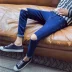 2017 phiên bản Hàn Quốc của xu hướng quần jeans nam chân Slim nam hoang dã quần chín màu đen lỏng lẻo thời trang nam cao cấp Cao bồi