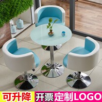 Negotiation table and chair combination simple office leisure area reception table conference table one table three chairs round table