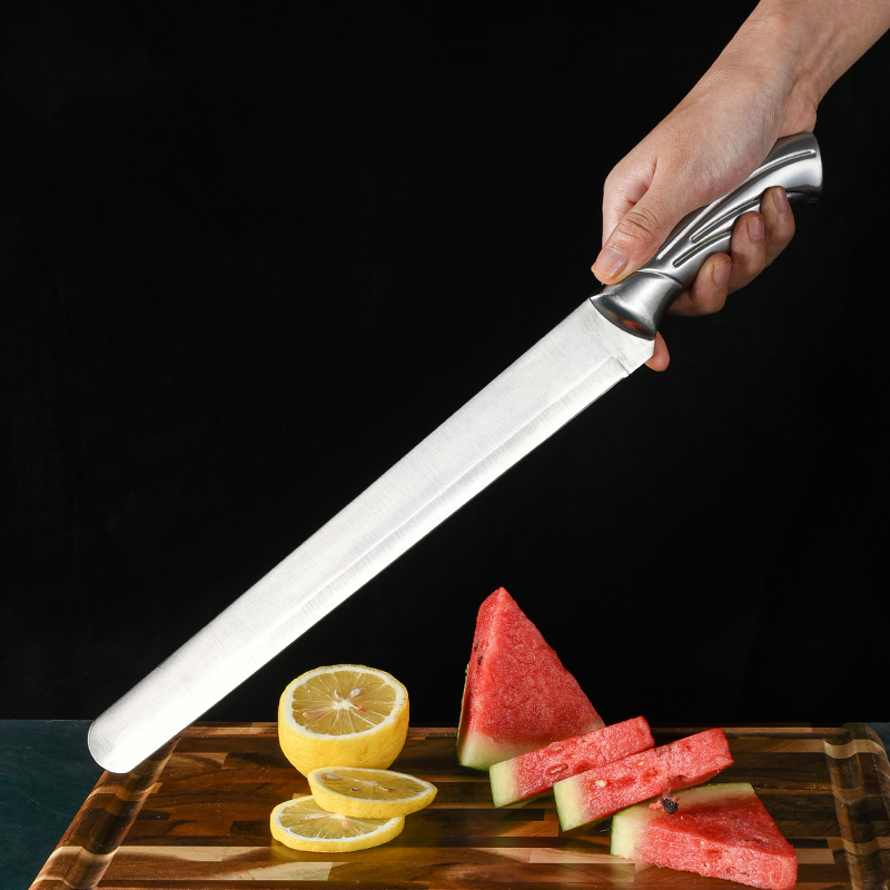 Large number thickened watermelon water fruit knife home stainless steel melon and fruit knife lengthened commercial kitchen bread knife cut winter melon knife
