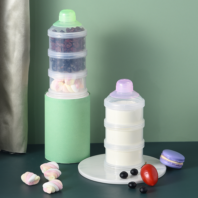 Baby baby milk powder box Out of the package Take-out portable small large capacity sealed tank dual-use sub-packaging three-layer grid