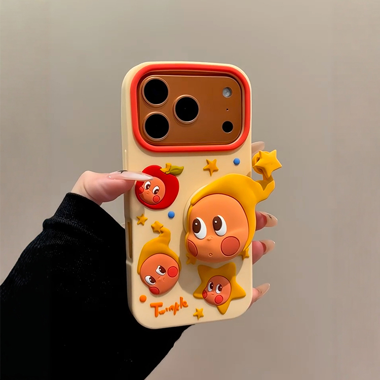 Japanese and Korean Ins Cartoon Star Character Detachable Telescopic Stand Suitable for iPhone 17 Pro Max Phone Case, New Apple 15 Pro, Super Stylish 16, 13 for Women, 14 Silicone Soft Shell Anti-Drop Protective Cover