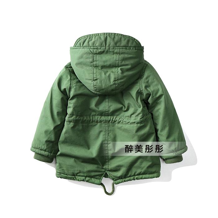 Áo cotton trẻ em cộng với áo khoác nhung bé trai dày quần áo dài áo gió say sưa quần áo trẻ em đẹp mùa thu đông áo chống nắng bé gái cao cấp