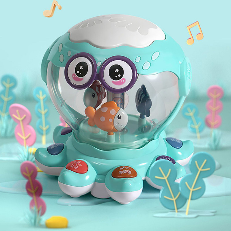 Hand slapping beat drums 0-3-year-old baby early teaching toy hexahedron multiple gameplay function charging puzzle music toy