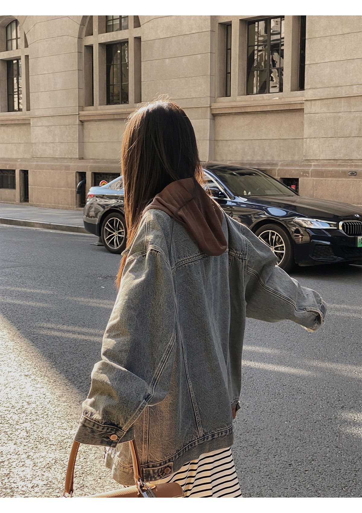 汉服上装 ministudio徐琳「西部单宁」新汉服廓形水洗灰牛仔外套