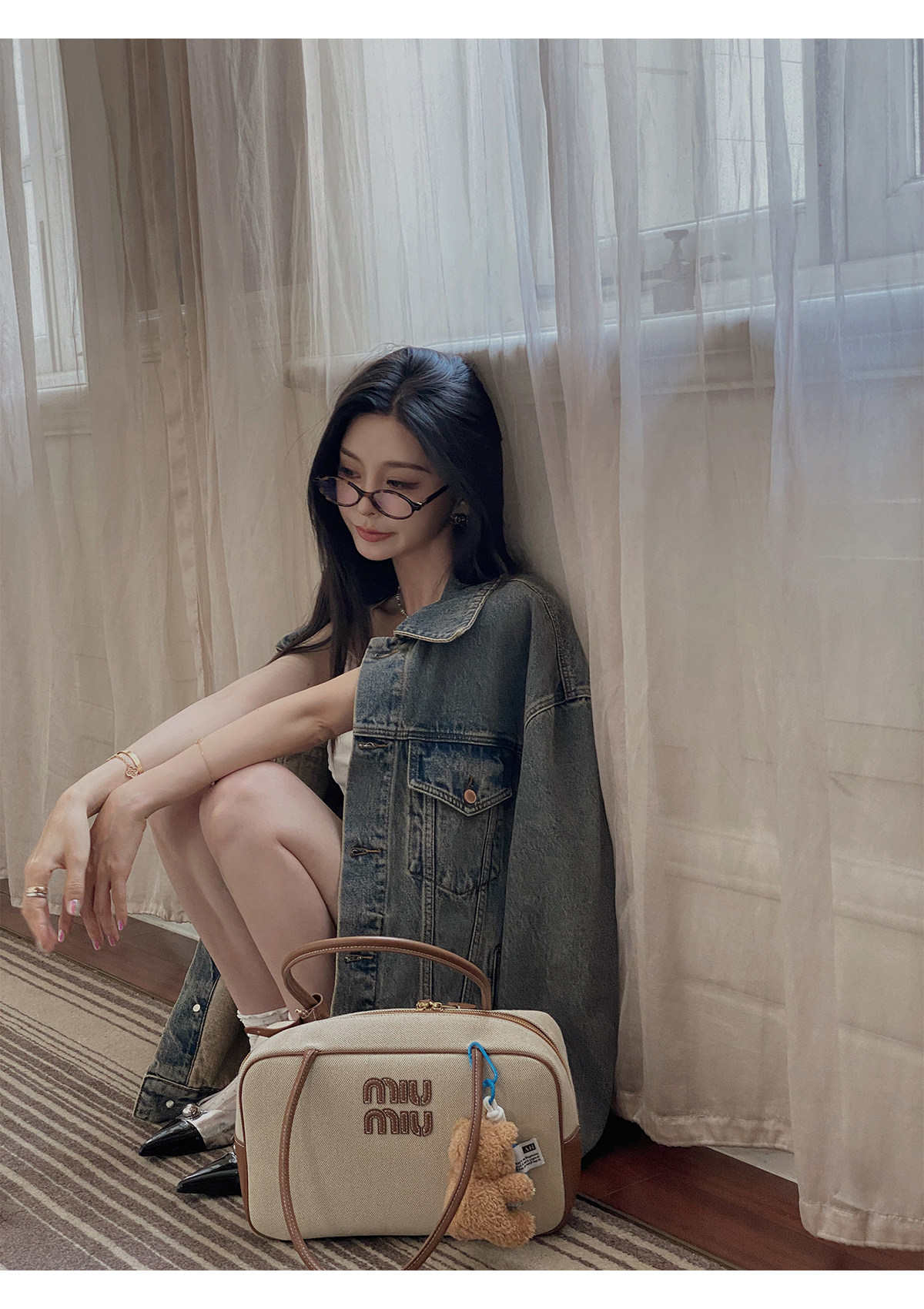 汉服上装 ministudio徐琳「西部单宁」新汉服廓形水洗灰牛仔外套