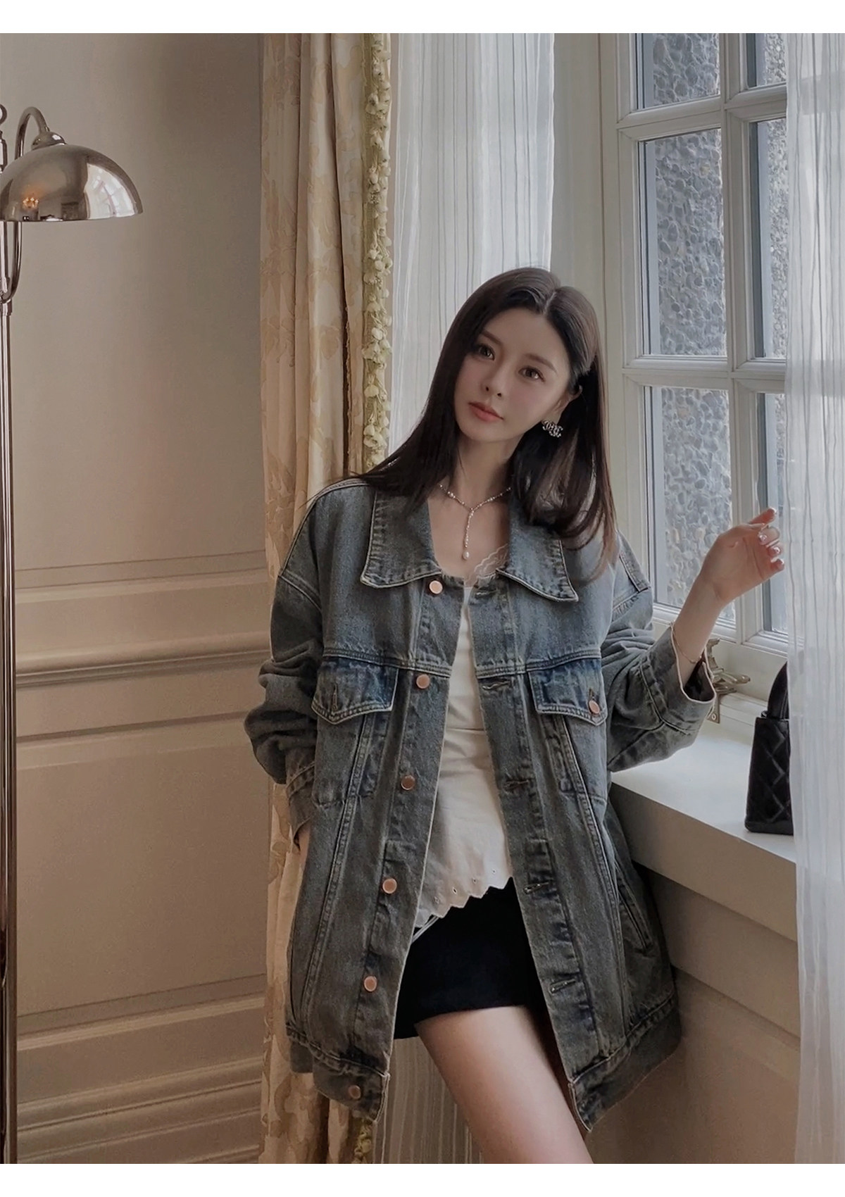 汉服上装 ministudio徐琳「西部单宁」新汉服廓形水洗灰牛仔外套