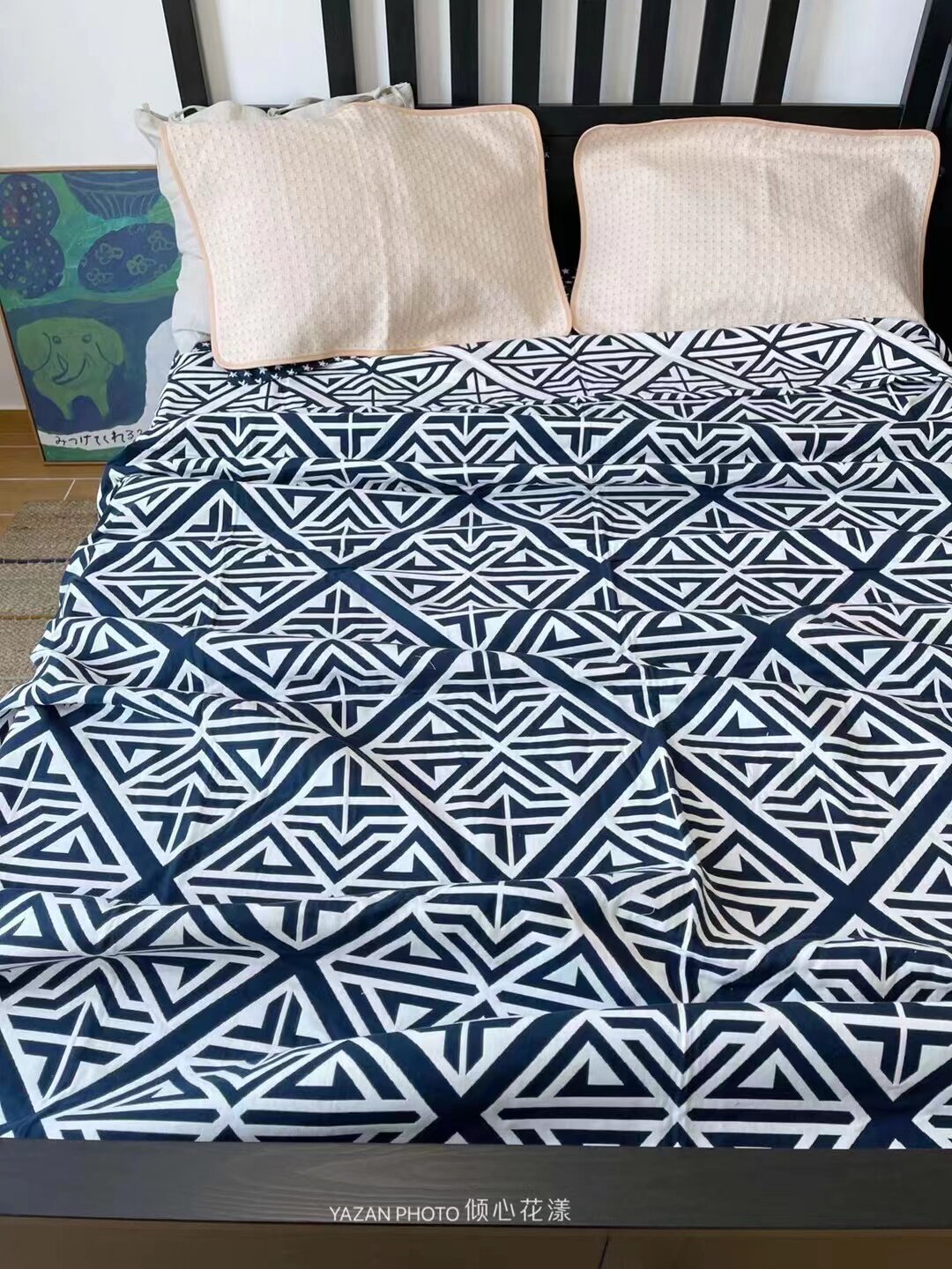 Yazan Hamun Blue Red Star Adult Triple gauze quilts by pure cotton large double single beds Bedsheets can be covered with an evening stop