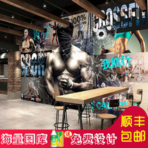 Gym wallpaper European and American fashion yoga studio personality wallpaper club sports poster taekwondo wall mural