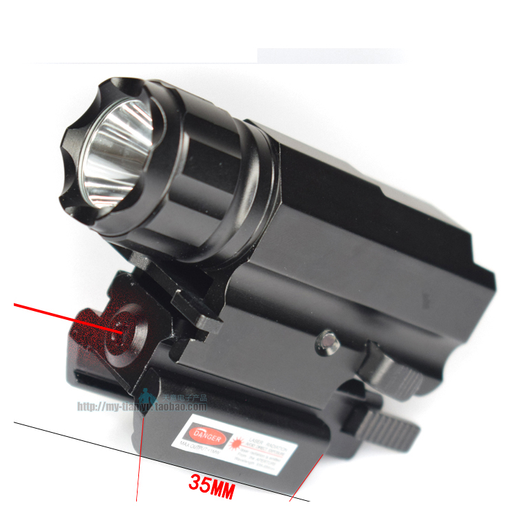 20mm rail R5 LED intense light flashlight Tactical flashlight aluminum alloy laser small red dot super bright flashlight
