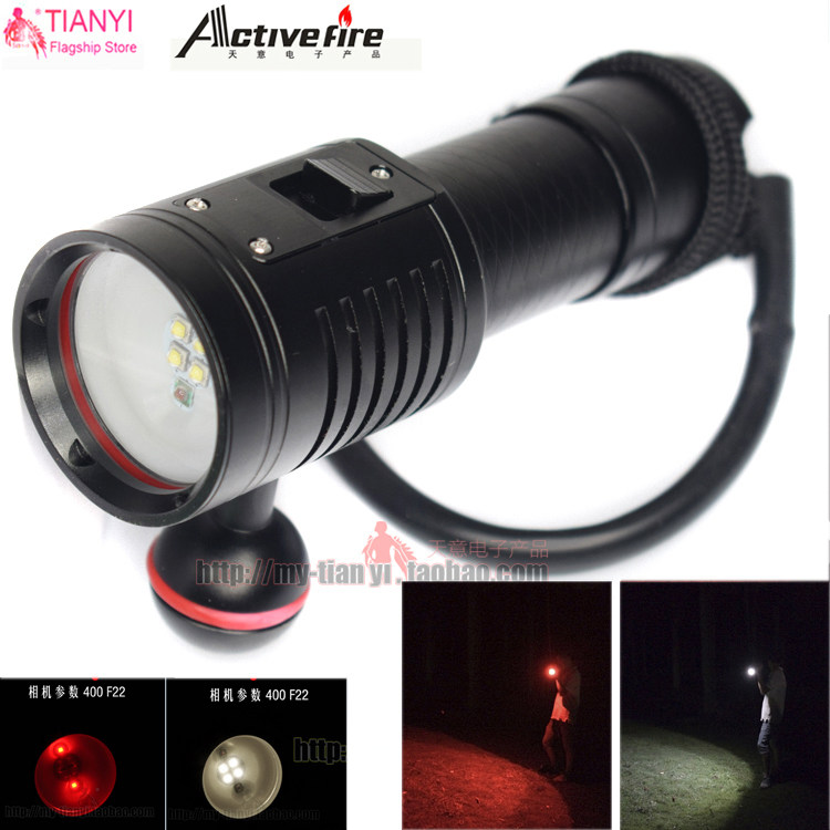 No stroboscopic diving photography fill light waterproof 100 meters high power lighting white light red light fill light lighting