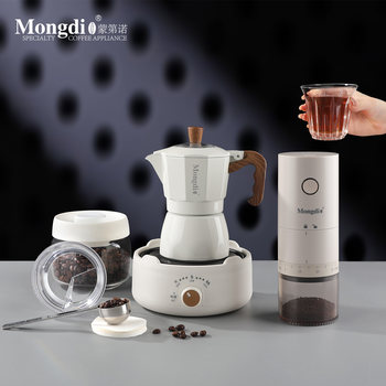 Mongdio Double-Valve Moka Pot Set Italian Espresso Machine for Making Coffee at Home Small Moka Coffee Pot