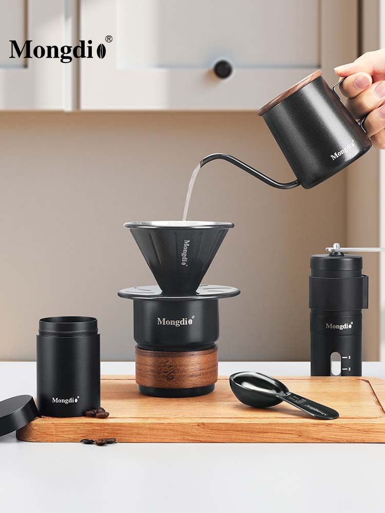 Mongdio Hand-Brewed Coffee Pot Set Outdoor Travel Camping Coffee Equipment Portable Coffee Machine Tool Gift Box