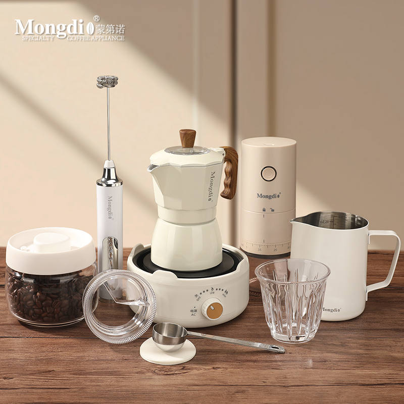 Mongdio Moka Pot Double-Valve Coffee Maker for Home Use, Small Espresso Machine, Moka Coffee Pot Set