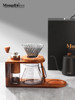 Mongdio Hand-Brewed Coffee Pot Set, Hand-Grind Coffee Machine, Wooden Stand, Storage Gift Box, Birthday Gift Complete Set