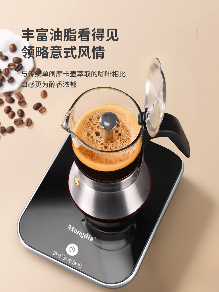 Moka Pot Double Valve Household Stainless Steel Hand Grinder Coffee Maker Outdoor Hand-Brewed Coffee Set Electric Coffee Pot Appliance