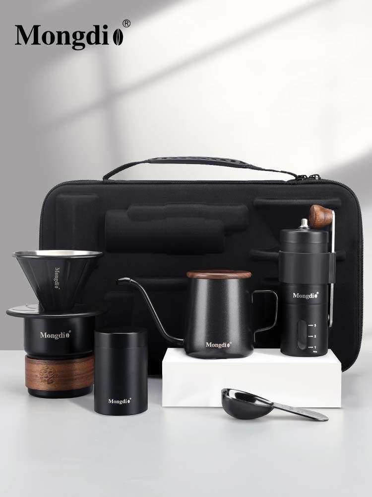 Mongdio Hand-Brewed Coffee Pot Set Outdoor Travel Camping Coffee Equipment Portable Coffee Machine Tool Gift Box