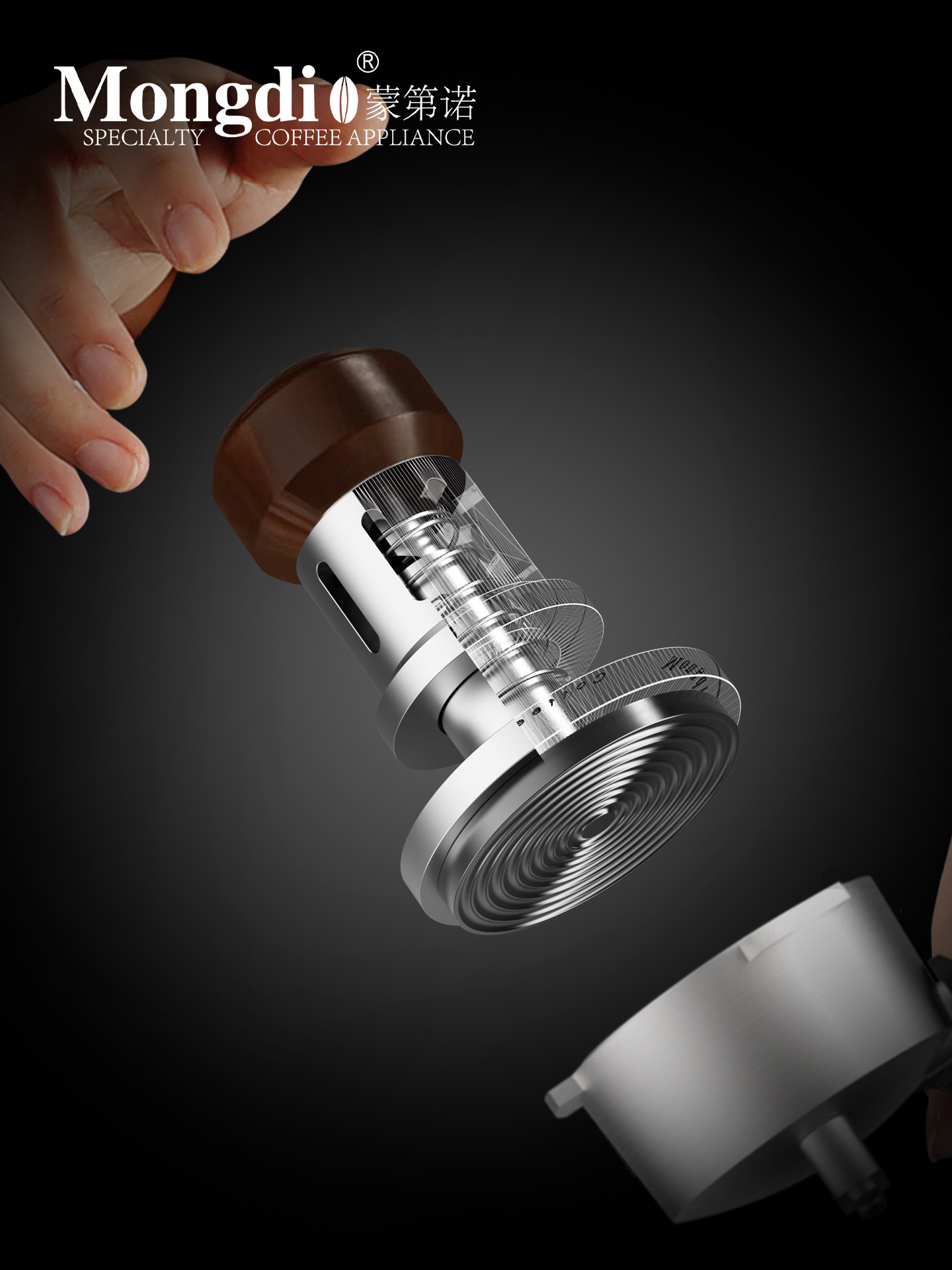 Mongdio Constant Force Tamper Coffee Press 30-Pound Impact Tamper Original Force Distribution Tamper Espresso Coffee Tool